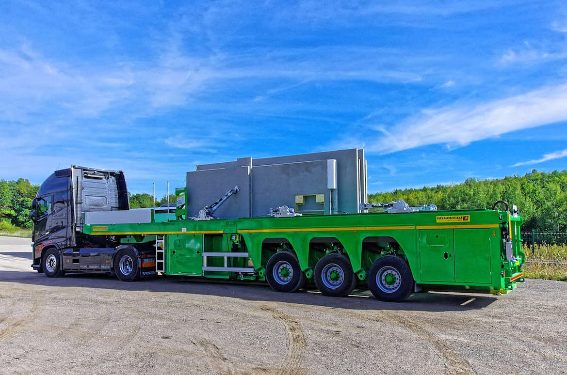 Un véhicule pour les préfas béton chez TPE en Alsace