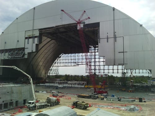 Les grues Manitowoc mobilisées à Tchernobyl