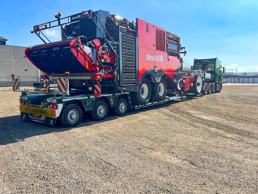 Une 3 essieux flexible pour le transport d’engins agricoles