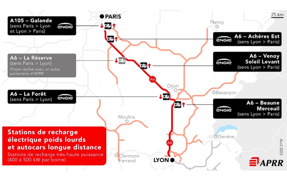 Un premier réseau de recharge électrique pour poids-lourds entre Paris et Lyon