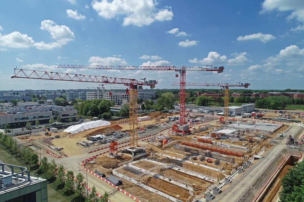 Trois grues à tour Potain puissantes pour un « data center »