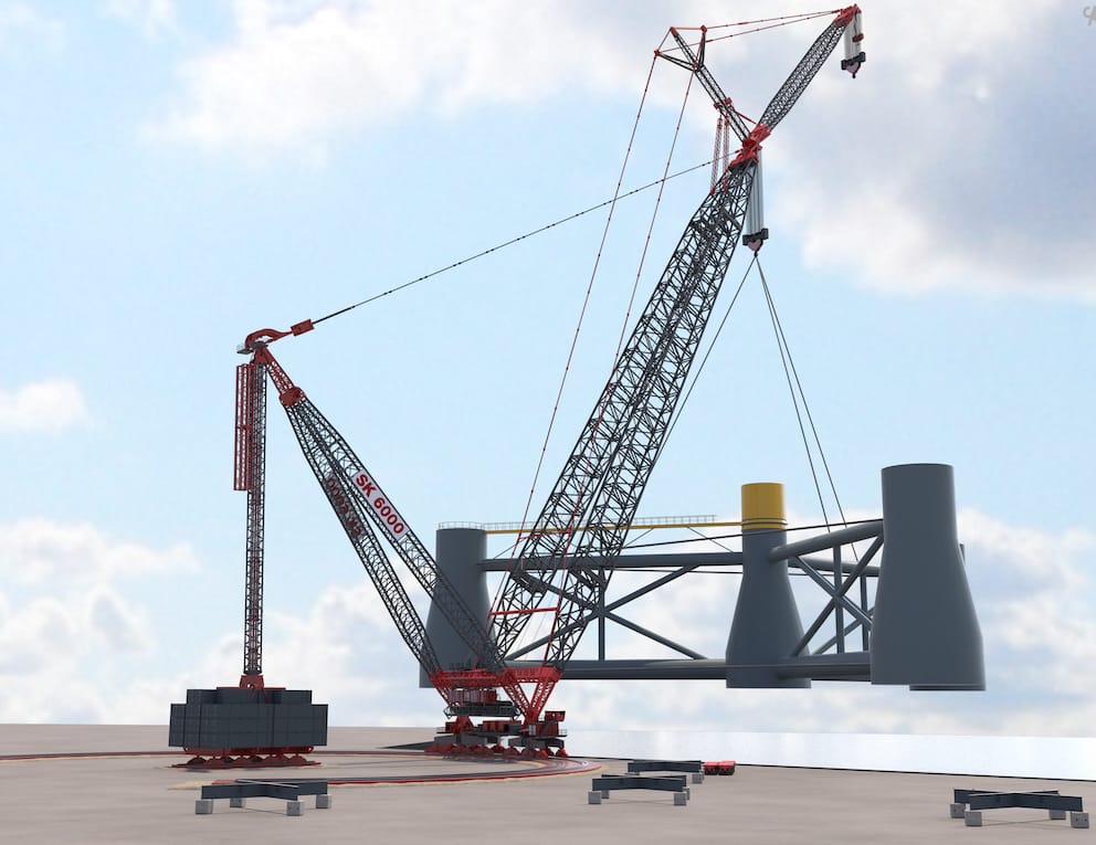 Mammoet développe une grue de 6000 tonnes électrique