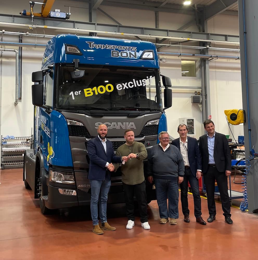 Scania livre son premier B100 exclusif aux Transports Bon